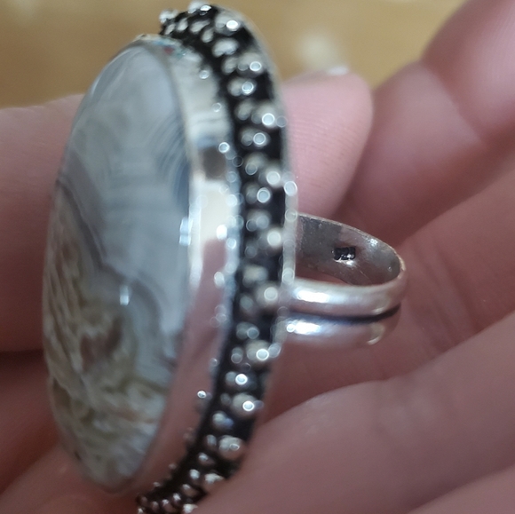 New Crazy Lace Agate 925 Silver Ring. - Picture 7 of 8